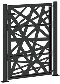 vidaXL Πύλη κήπου Μαύρη 105x130 cm Ατσάλινη ελαφριά σχεδίαση