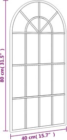 vidaXL Καθρέφτης Τοίχου Αψίδα Μαύρος 40 x 80 εκ. από Σίδερο