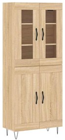 vidaXL Ντουλάπι Sonoma δρυς 69,5 x 34 x 180 εκ. από Επεξεργασμένο Ξύλο