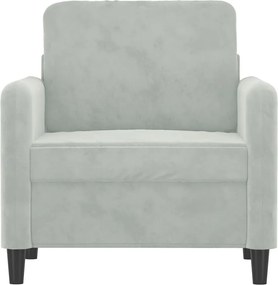 vidaXL Πολυθρόνα Ανοιχτό Γκρι 60 εκ. Βελούδινη