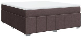 vidaXL Κρεβάτι Boxspring με Στρώμα Σκούρο Καφέ 180x200 εκ Υφασμάτινο