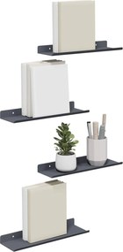 vidaXL Πλωτό ράφι Επιτοίχιο 4 pcs Ανθρακί 30 x 9 x 2,5 εκ Ατσάλι