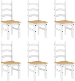 vidaXL Σετ Τραπεζαρίας 7 Τεμαχίων Panama από Μασίφ Ξύλο Πεύκου Λευκό