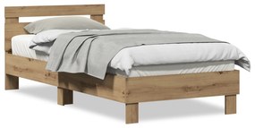 vidaXL Κρεβάτι από Τεχνητό Δρυς 90x200 cm φτιαγμένο από επεξεργασμένο ξύλο.