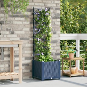 vidaXL Γλάστρα Κήπου με Πλέγμα Γκρι 40x40x143 εκ