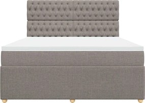 vidaXL Κρεβάτι Boxspring με Στρώμα Taupe 180x200 εκ. Υφασμάτινο