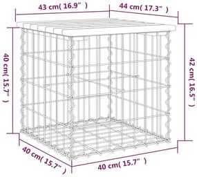 Παγκάκι Κήπου Συρματοκιβώτιο 43x44x42 εκ. από Μασίφ Ξύλο Πεύκου - Καφέ