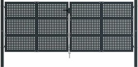 vidaXL Πόρτα Κήπου Ανθρακί 400x150 εκ. Ατσάλι