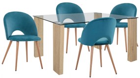 ΣΕΤ ΤΡΑΠΕΖΑΡΙΑ 5ΤΜΧ ΜΕ ΤΡΑΠΕΖΙ 140Χ80X75 & ΚΑΡΕΚΛΕΣ ΒΕΛΟΥΔΟ ΤΙΡΚΟΥΑΖ FB911410 9997830