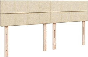 vidaXL Κρεβάτι Boxspring με Στρώμα Κρεμ 200x200 εκ. Υφασμάτινο