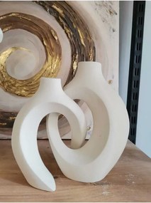 Stewehome Σετ 2 διακοσμητικά βάζα με σχέδιο κισσού Λευκό