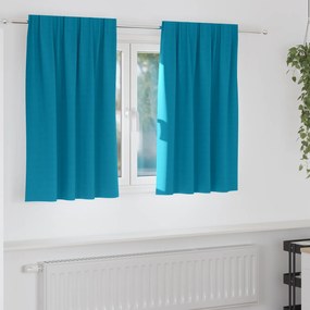 vidaXL Κουρτίνες με κουρτίνες 2 pcs Τιρκουάζ 140 x 140 εκ. Πολυεστέρας