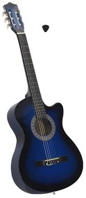 vidaXL Κιθάρα Western Classical Cutaway με 6 Χορδές Μπλε Σκίαση 38&quot;