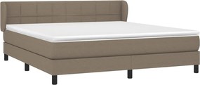 vidaXL Κρεβάτι Boxspring με Στρώμα Taupe 180x200 εκ. Υφασμάτινο