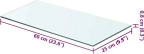 vidaXL Ράφια Πάνελ 2 τεμ. Διάφανα 60 x 25 εκ. Γυάλινα