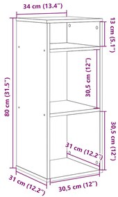 ΒΙΒΛΙΟΘΗΚΗ ΧΡΩΜΑ SONOMA ΔΡΥΣ 34X31X80 ΕΚ. ΑΠΟ ΜΟΡΙΟΣΑΝΙΔΑ 860276