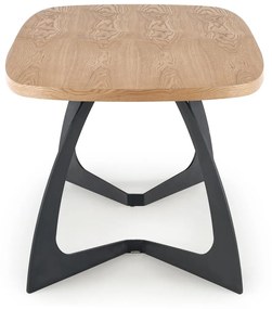 VELDON extension table, color: top - natural oak, legs - black DIOMMI V-CH-VELDON-ST