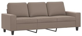 vidaXL Καναπές Τριθέσιος Taupe 180 εκ. από Μικροΐνες με Υποπόδιο