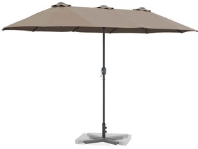 vidaXL Ομπρέλα Κήπου Taupe 370 x 197 x 239 εκ