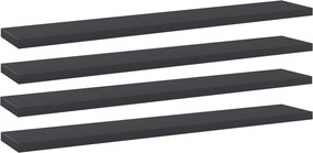 vidaXL Ράφια Βιβλιοθήκης 4 τεμ. Γκρι 60x10x1,5 εκ. από Μοριοσανίδα
