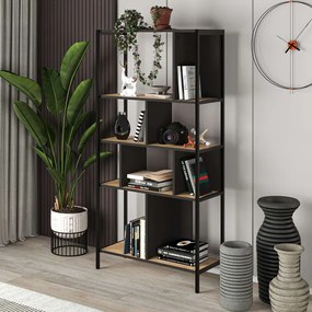 Megapap Βιβλιοθήκη Midi Sapphire Oak - Silky Black