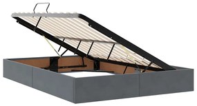 vidaXL Κρεβάτι με αποθηκευτικό χώρο και LED Σκούρο Γκρι 140 x 200 cm