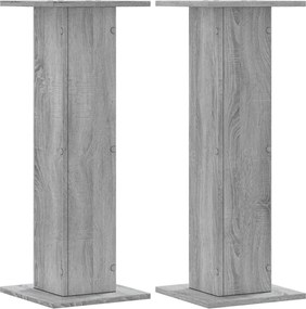 vidaXL Βάσεις Φυτών 2 Τεμ. Γκρι Sonoma 30x30x80 εκ. Επεξεργασμένο Ξύλο