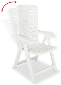 vidaXL Σετ Τραπεζαρίας Εξωτερικού Χώρου 5 Τεμαχίων Λευκό Πλαστικό