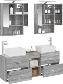 vidaXL Σετ Επίπλων Μπάνιου 5 pcs Γκρι Sonoma