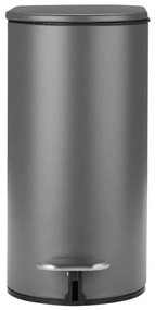 Κάδος Απορριμμάτων Soft Close Slim 02-21931 13,8x28,4x30,5cm 5Lt Mat Grey Estia 5lt Μέταλλο,Πλαστικό