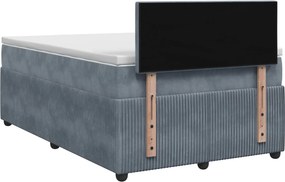 vidaXL Κρεβάτι box spring με στρώμα Σκούρο Γκρι 120 x 190 cm Βελούδο