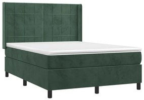 ΚΡΕΒΑΤΙ BOXSPRING ΜΕ ΣΤΡΩΜΑ ΣΚΟΥΡΟ ΠΡΑΣΙΝΟ 140X190ΕΚ. ΒΕΛΟΥΔΙΝΟ 3132678