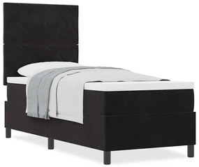 vidaXL Κρεβάτι με ελατήρια με στρώμα Μαύρο 80 x 200 cm Βελούδο