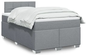 vidaXL Κρεβάτι Boxspring με Στρώμα Ανοιχτό Γκρι 120x200 εκ. Υφασμάτινο