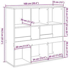 Βιβλιοθήκη/Διαχωριστικό Χώρου Λευκό 100x33x94,5 εκ. - Λευκό