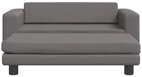 vidaXL Κρεβάτι Σκύλου με Προέκταση Γκρι 100x50x30 εκ. Συνθετικό Δέρμα