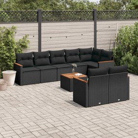 vidaXL Patio Sofa Set 8-θέσια Black