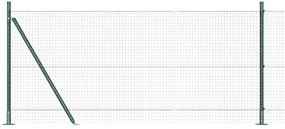 vidaXL Φράχτης με Στήλες. Πράσινο 0.8 x 50 μ Ατσάλι