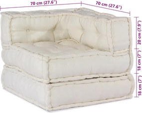 vidaXL Μονάδα Μοντέρνου Καναπέ 4 pcs Κρεμ Ύφασμα