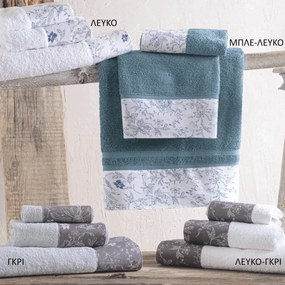 Πετσέτες Μπάνιου (Σετ 3τμχ) Rythmos Ortensia 500gsm Μπλε ΣΥΣΚΕΥΑΣΙΑ ΣΑΚΟΥΛΑ