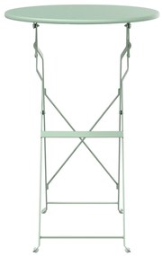 vidaXL Folding Garden Table Light Mint Ø50x71 cm Steel