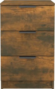 vidaXL Κομοδίνο Καπνιστή Δρυς 40 x 36 x 65 εκ.