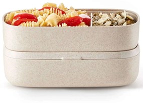 Δοχεία Φαγητού Με Χώρισμα To Go Organic (Σετ 2Τμχ) 881404 19x10x11cm 1lt Cream Lékué Σιλικόνη, Πολυπροπυλένιο