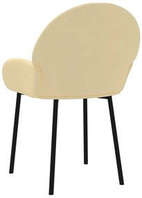 vidaXL Καρέκλες Τραπεζαρίας 2 τεμ. Κρεμ Βελούδινες