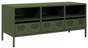 vidaXL Έπιπλο Τηλεόρασης Λαδί 101,5x39x43,5 εκ. Ατσάλι Ψυχρής Έλασης