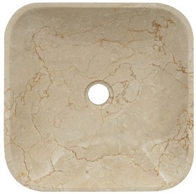 vidaXL Νιπτήρας Κρεμ 40 x 40 x 10 εκ. Μαρμάρινος