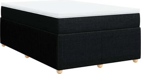 vidaXL Κρεβάτι Boxspring με Στρώμα Μαύρο 120x200 εκ. Υφασμάτινο