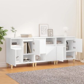 vidaXL Ντουλάπια 3 τεμ. Λευκό 60x35x70 εκ. Επεξεργασμένο Ξύλο