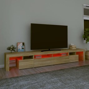 Έπιπλο Τηλεόρασης με LED Sonoma Δρυς 260x36,5x40 εκ. - Καφέ