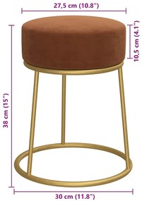 vidaXL Στρογγυλό Σκαμπό Hocker Καφέ Βελούδινο